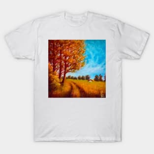 Small farm on the hill - pastel painting T-Shirt